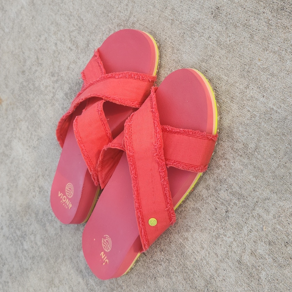 Vionic Panama Poppy Red Sandals Size 10 Summer Beach Washable - Picture 4 of 8
